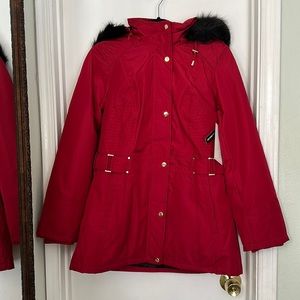Susan Graver Red warm winter jacket size xxs